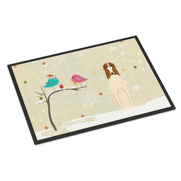 Carolines Treasures BB2495MAT Christmas Presents Between Friends Borzoi Indoor or Outdoor Mat; 18 x 0.25 x 27 in. BB2495MAT - main